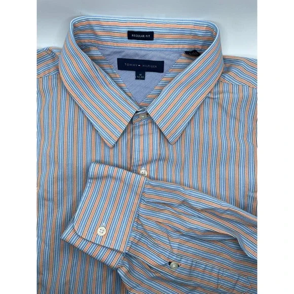dress shirt 18 34 35 G-Style USA Men's Regular Fit Long Sleeve Solid Color Dress Shirts - Navy -  1X - 17-17.5